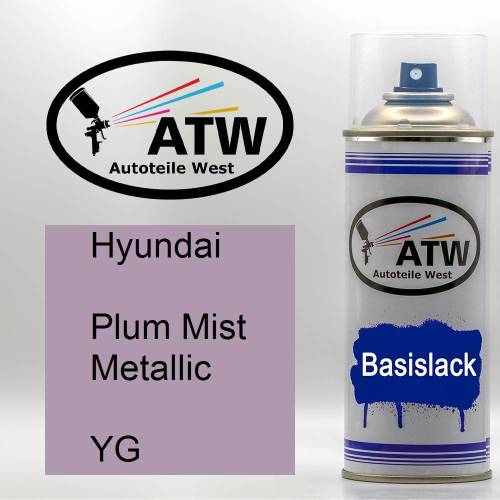 Hyundai, Plum Mist Metallic, YG: 400ml Sprühdose, von ATW Autoteile West.